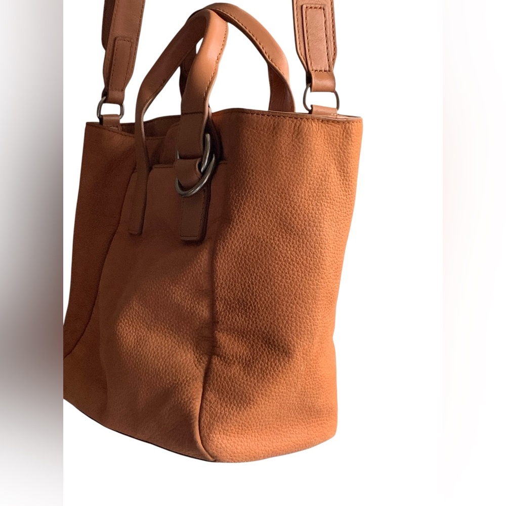Lucky Brand Women's Leather Hahn Mini Tote Handbag Purse Crossbody Cognac Brown - Picture 16 of 16